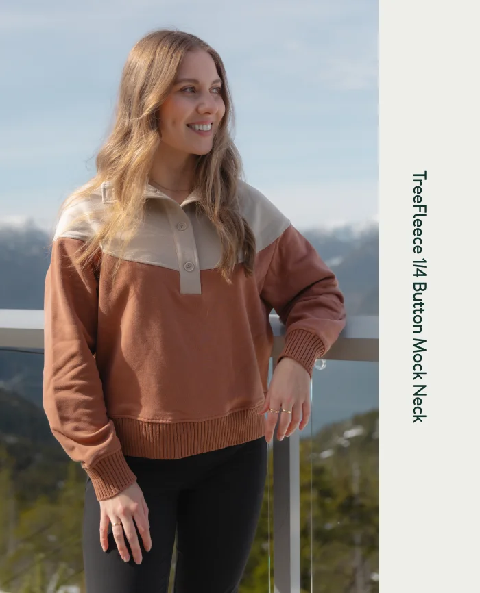 TreeFleece 1/4 Button Mock Neck