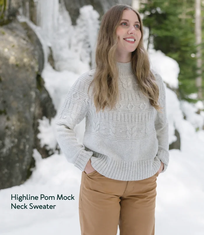 Highline Pom Mock Neck Sweater