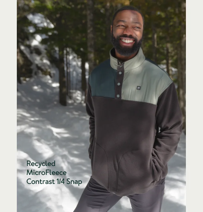 Recycled MicroFleece Contrast 1/4 Snap