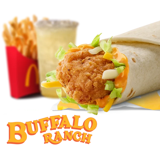 The new Buffalo Ranch Snack Wrap, fries and lemonade.
