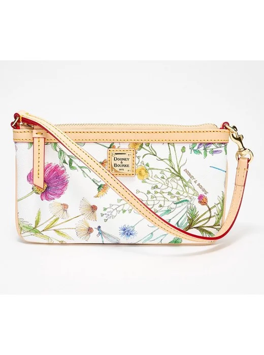 Dooney & Bourke Coated Cotton Botanical Large Slim Wristlet