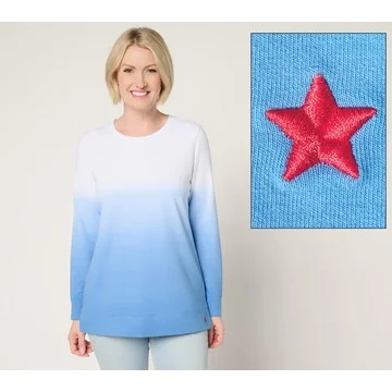 Denim & Co. Regular French Terry Dip Dye Tunic