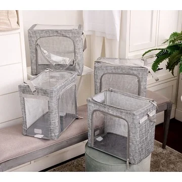 Periea Set of 4 Collapsible Storage Boxes w/ Carry Strap