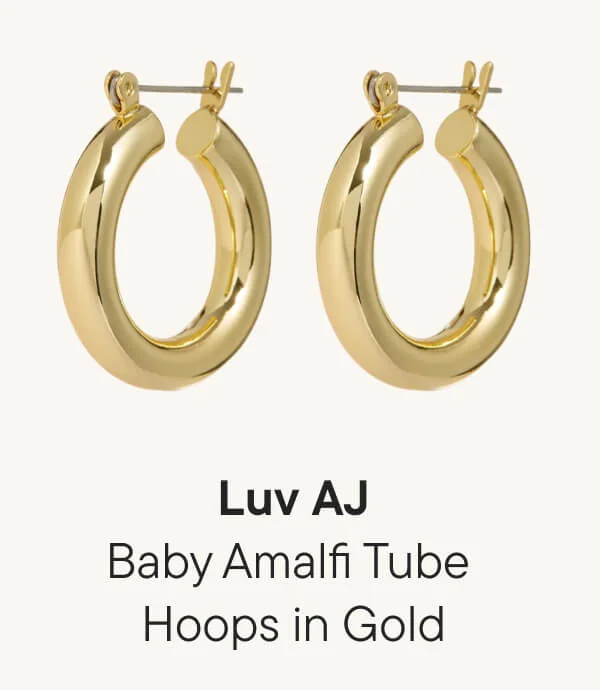 Baby Amalfi Tube Hoops in Gold