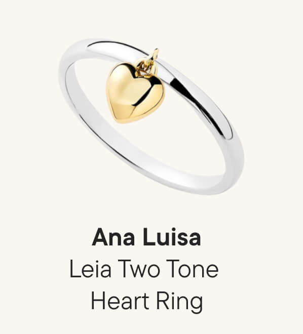 Leia Two Tone Heart Ring