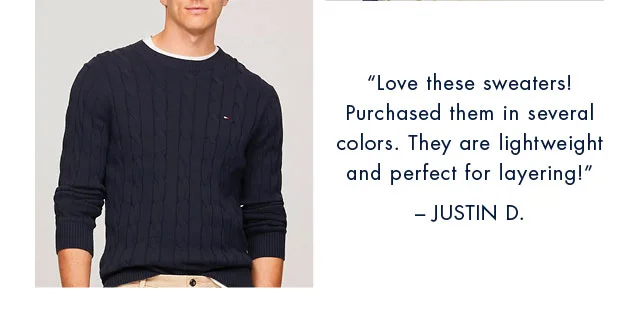 Love the sweaters! Purchased them in several colors. They are lightweight and perfect for layering! - Justin D.