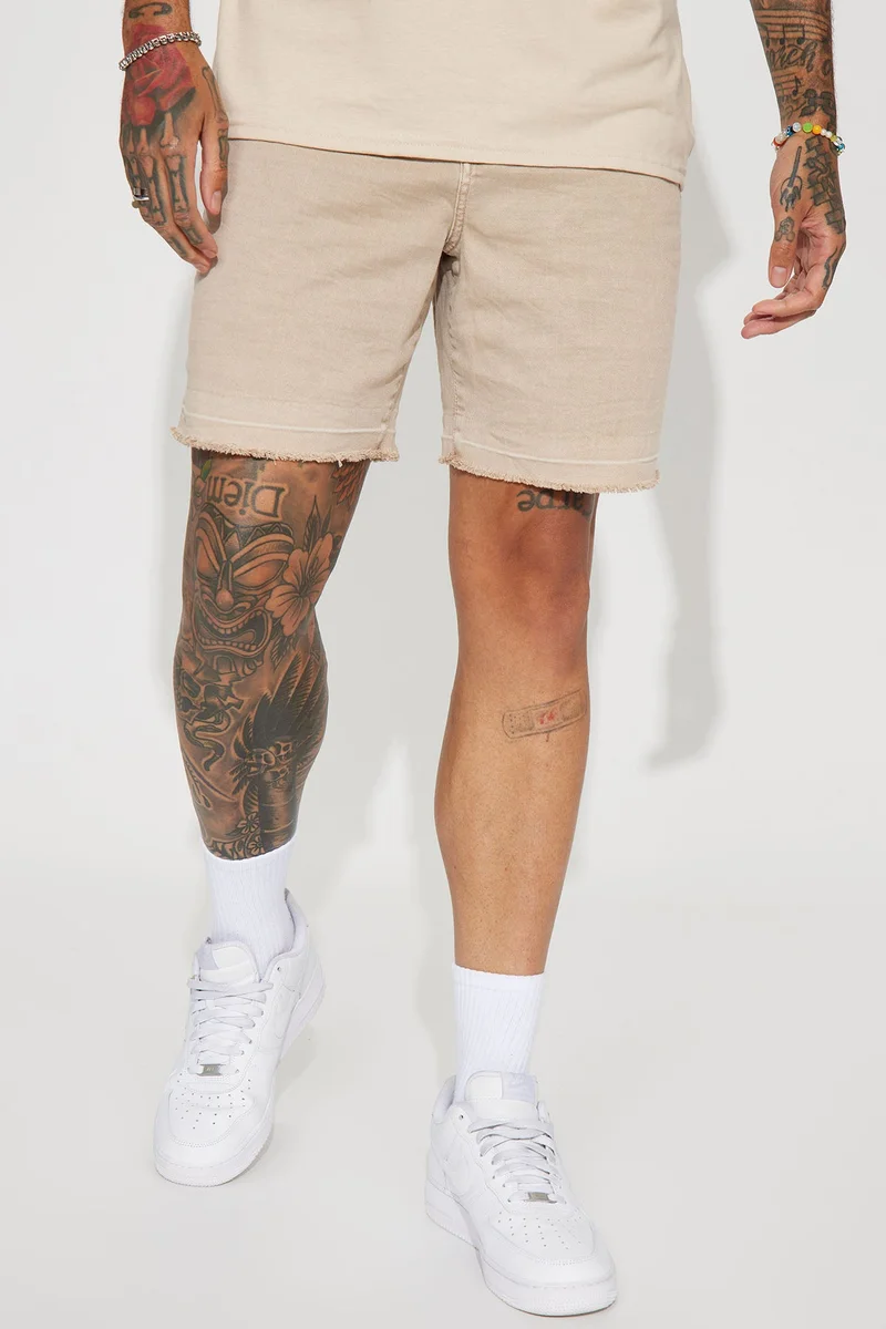 Image of Mojave Relaxed Denim Shorts - Tan