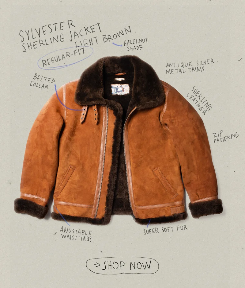 Sylvester Shearling Jacket Light Brown
