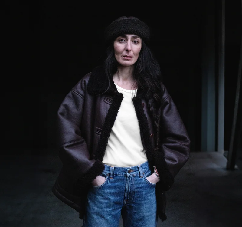 Eva Shearling Coat Dark Brown