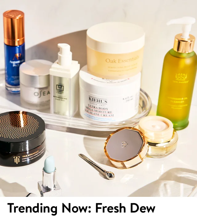 An array of skin care products.