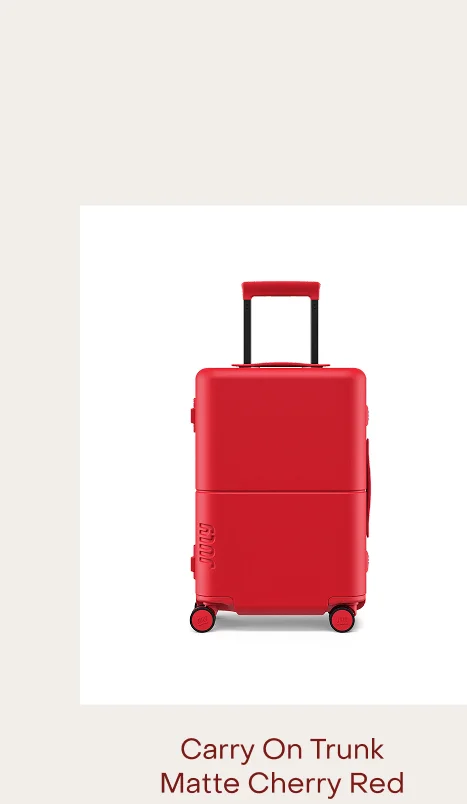 Carry On Trunk Matte Cherry Red