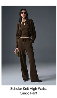Scholar Knit High Waist Cargo Pant