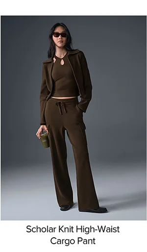 Scholar Knit High Waist Cargo Pant