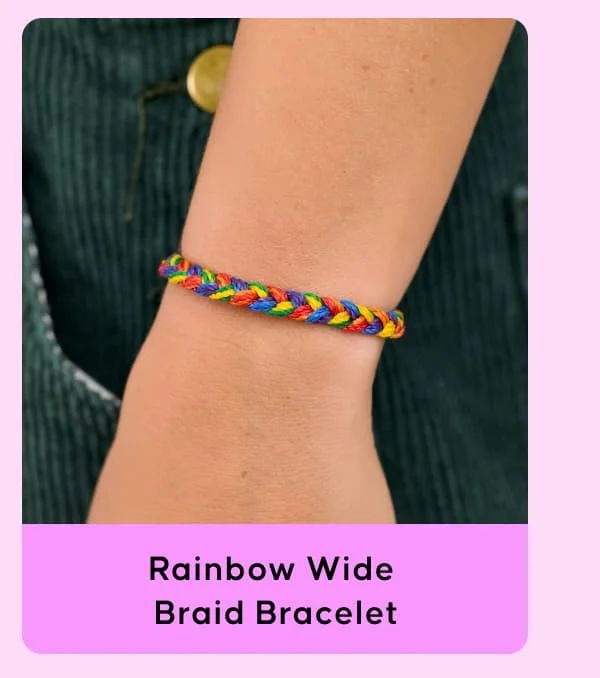 Rainbow Wide Braid Bracelet
