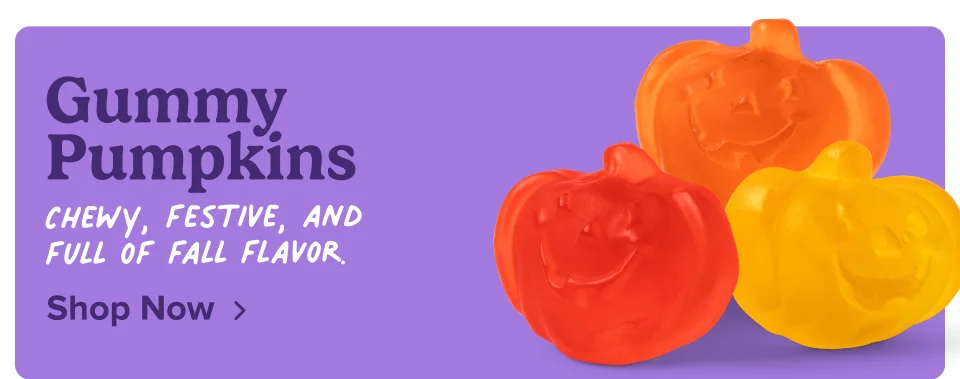Gummy Pumpkins –&nbsp;Chewy, festive, and full of flavor; Shop now
