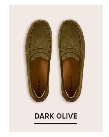 Selene Driving Moc in Dark Olive Suede