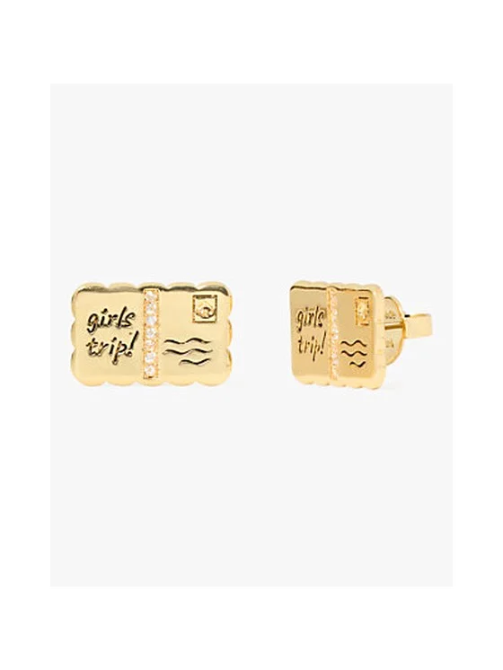 Away We Go Postcard Studs