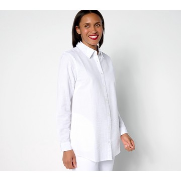 Joan Rivers Regular Seersucker Button Front Shirt