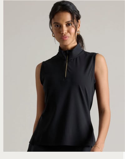 Course to Court Sleeveless Zip Mock