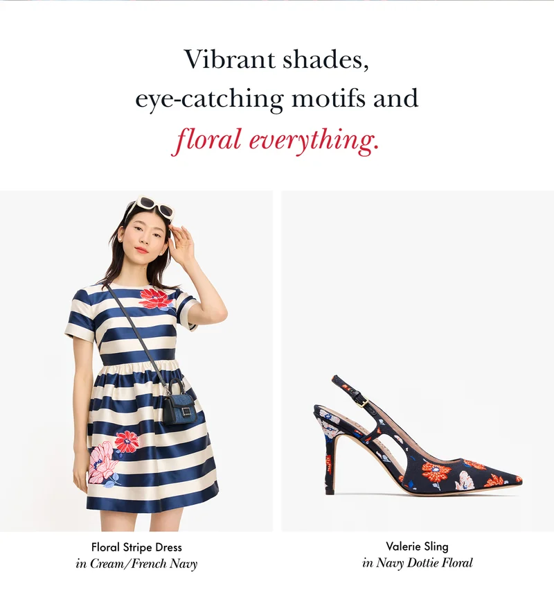 Vibrant shades, eye-catching motifs and floral everything.