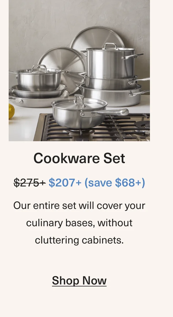 Cookware Set: Was $275+ Now $207+ (save $68+) - Shop Now