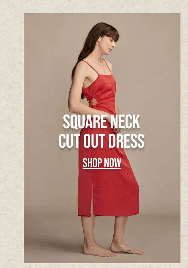 Square Nexk Cut Out Dress Shop Now