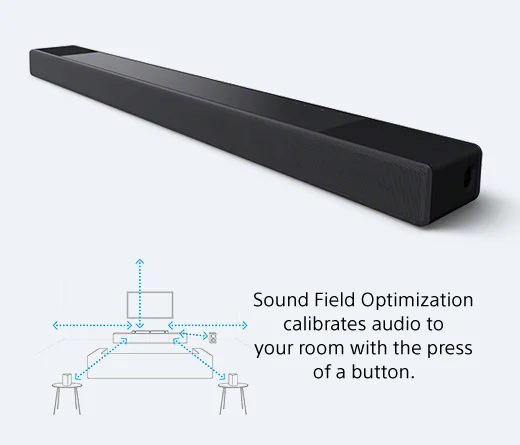 Sound Field Optimization calibrates audio to your room with the press of a button.