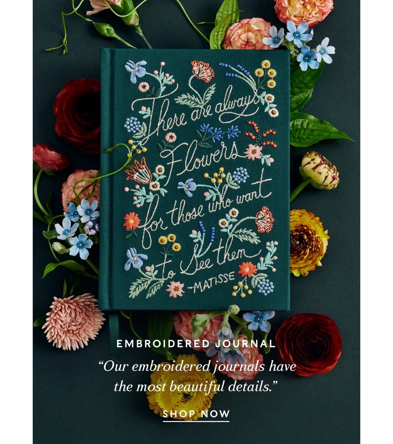 Shop Always Flowers Embroidered Journal