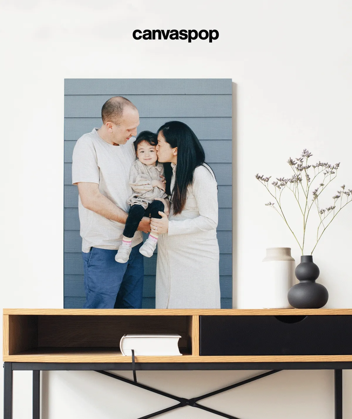 Canvas print of family.