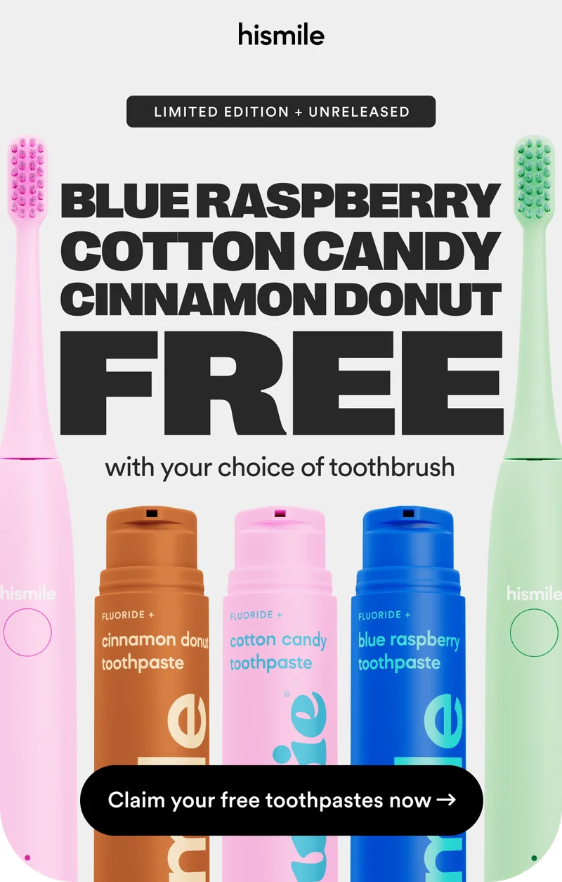 Limited edition + Unreleased! Blue Raspberry, Cotton Candy & Cinnamon Donut Flavoured toothpaste FREE with your choice of toothbrush