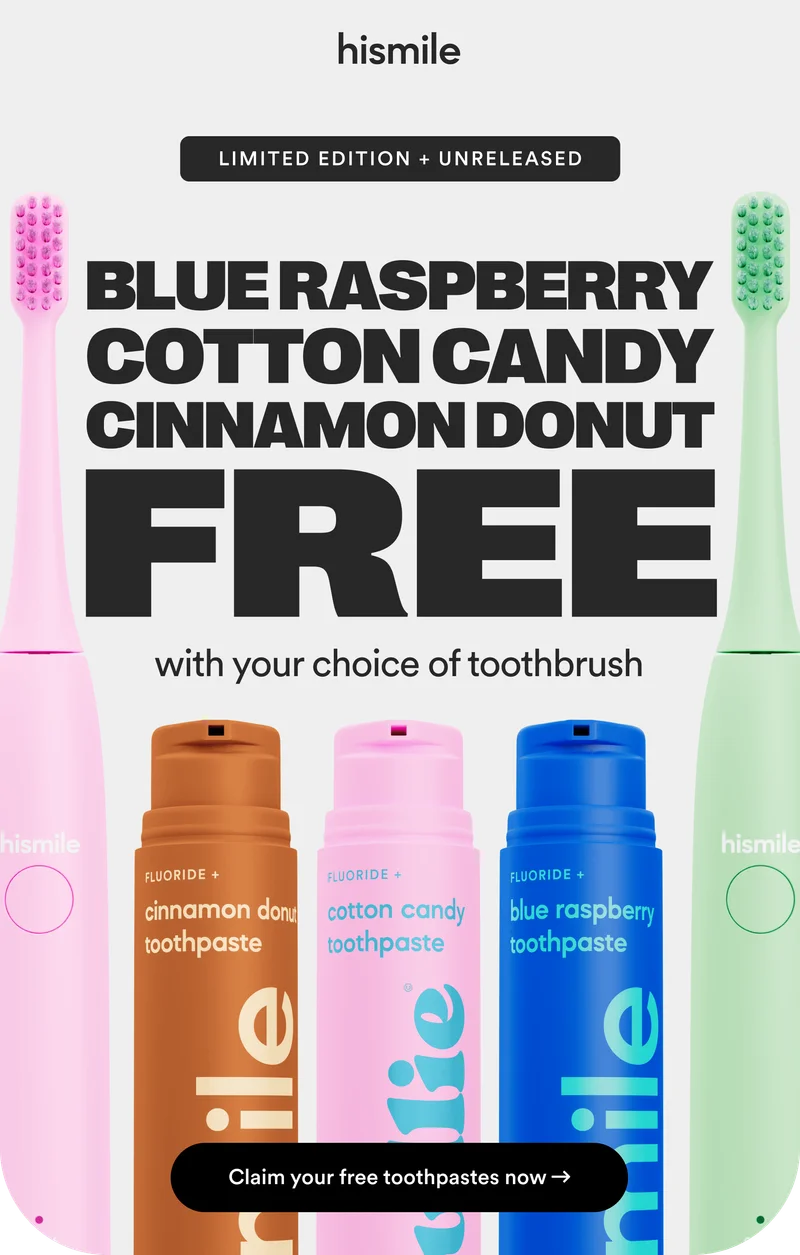 Limited edition + Unreleased! Blue Raspberry, Cotton Candy & Cinnamon Donut Flavoured toothpaste FREE with your choice of toothbrush