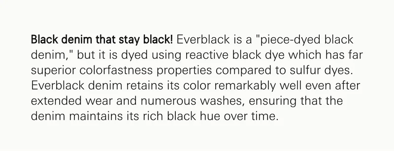 Everblack - black jeans that does not fade