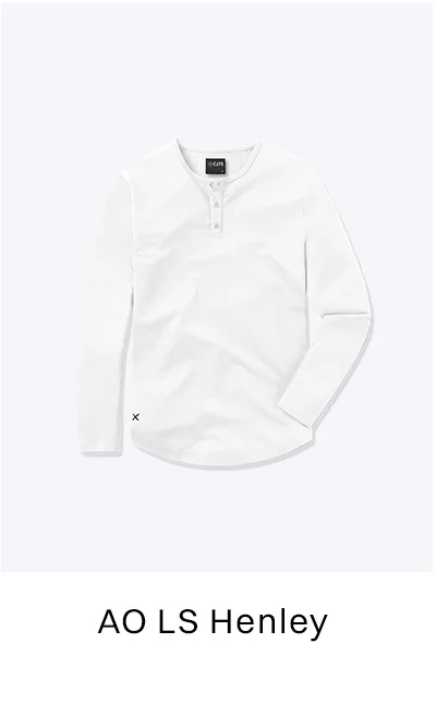 White AO Long Sleeve Henley