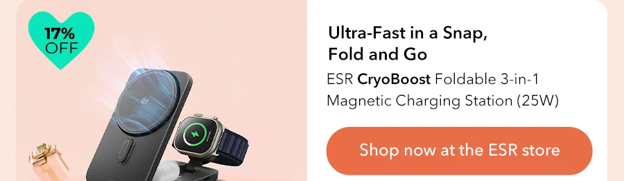 ESR CryoBoost Foldable 3-in-1 Magnetic Charging Station (25W)
