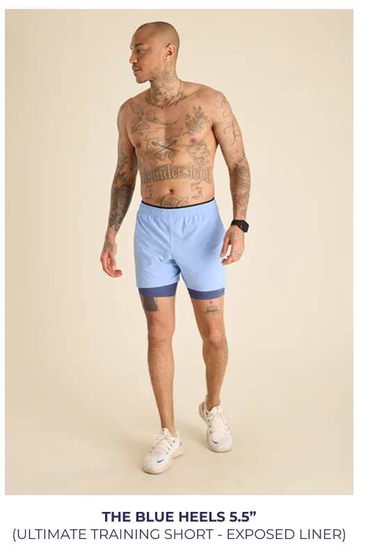 Ultimate Training Short- Exposed Liner: The Blue Heels 5.5"