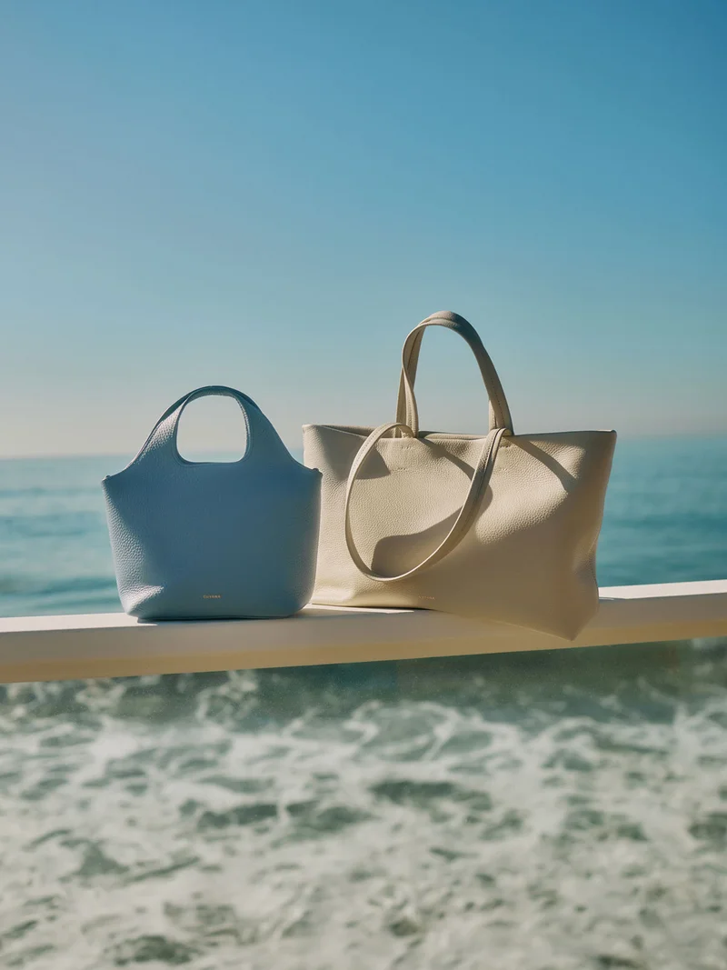 Mini System Tote Azure, Small Easy Tote Ecru