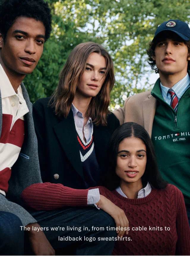 The layers we're living in, from timeless cable knits to laidback logo sweatshirts.