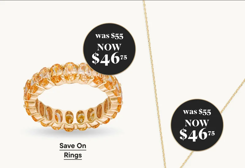 Save On Rings! Was $55, now $46.75.