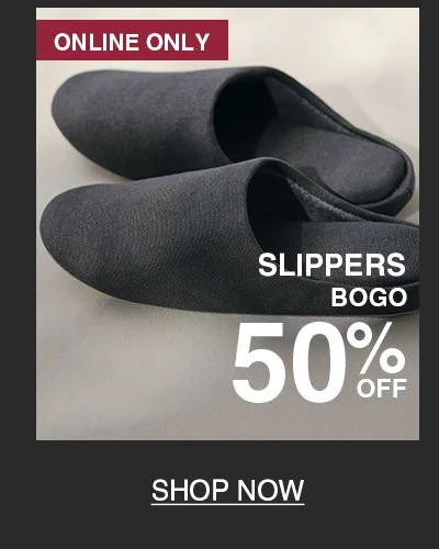 Shop BOGO 50% Off Slippers Online Only!