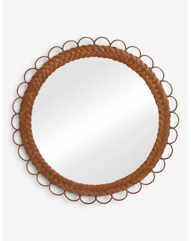 Zaniyah Round Mirror-Brown