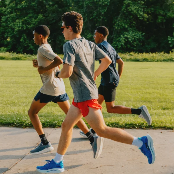 Group of boys running together