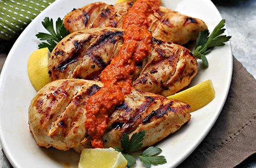 Chicken Breasts with Romesco Sauce