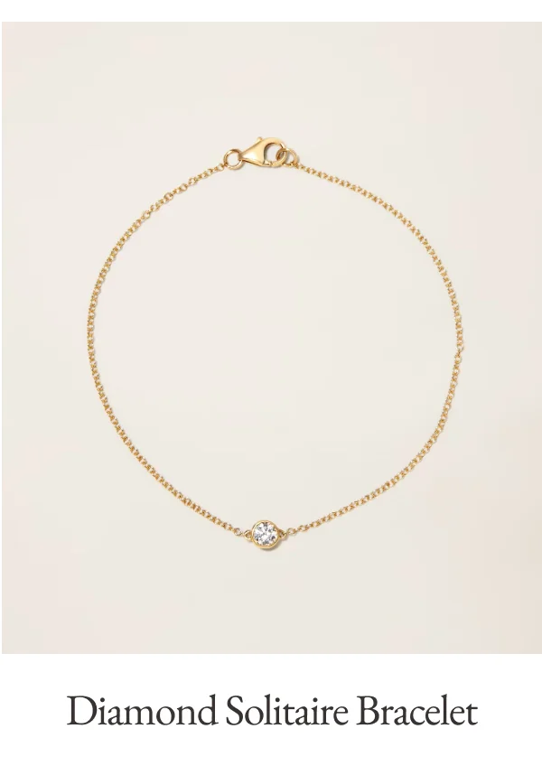 14k Solid Gold Diamond Solitaire Bezel Bracelet