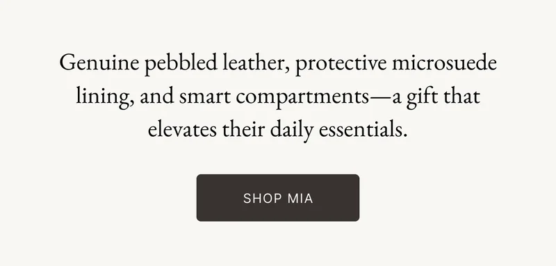 Genuine pebbled leather, protective microsuede lining, and smart compartments