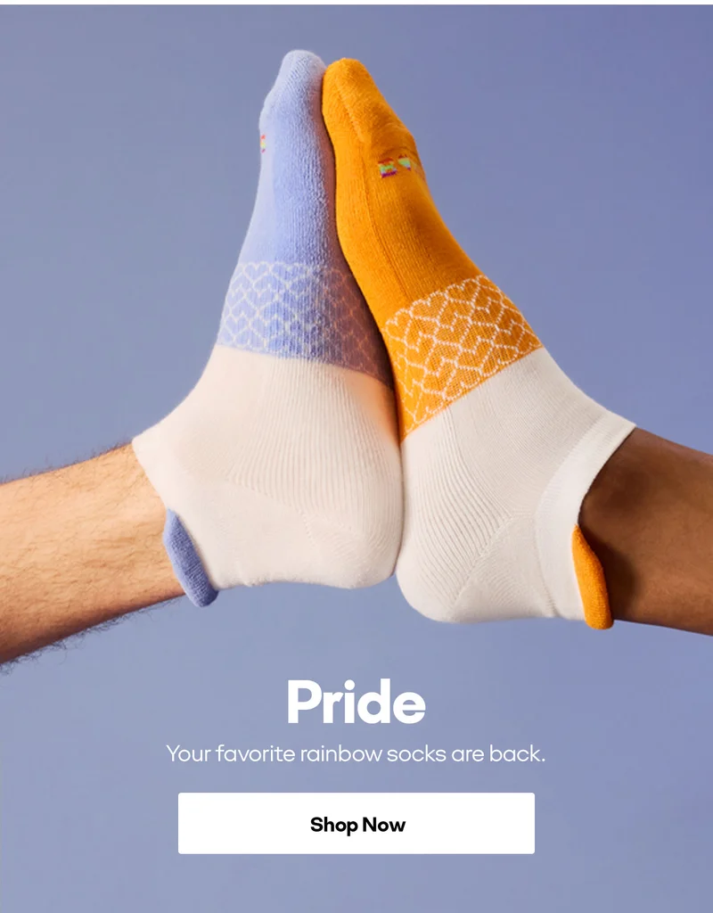 Pride. Your favorite rainbow socks are back. Shop Now