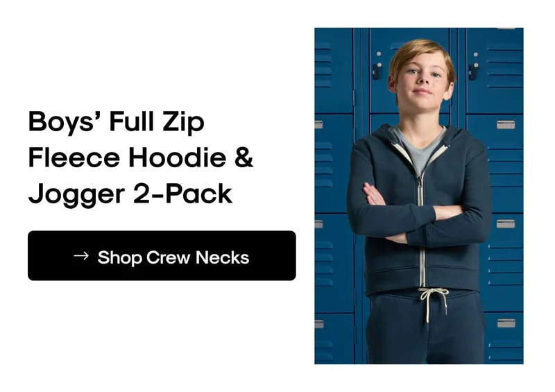 Boy's Full Zip Fleece Hoodie & Jogger 2-Pack