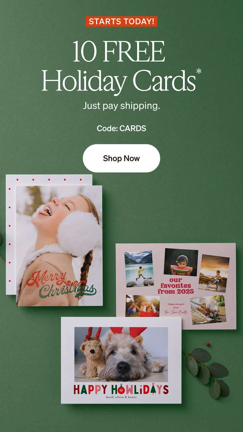 Free Prints + 10 Free Holiday Cards