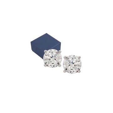 Diamonique 100-Facet 2.00 cttw Stud Earrings, Platinum Clad