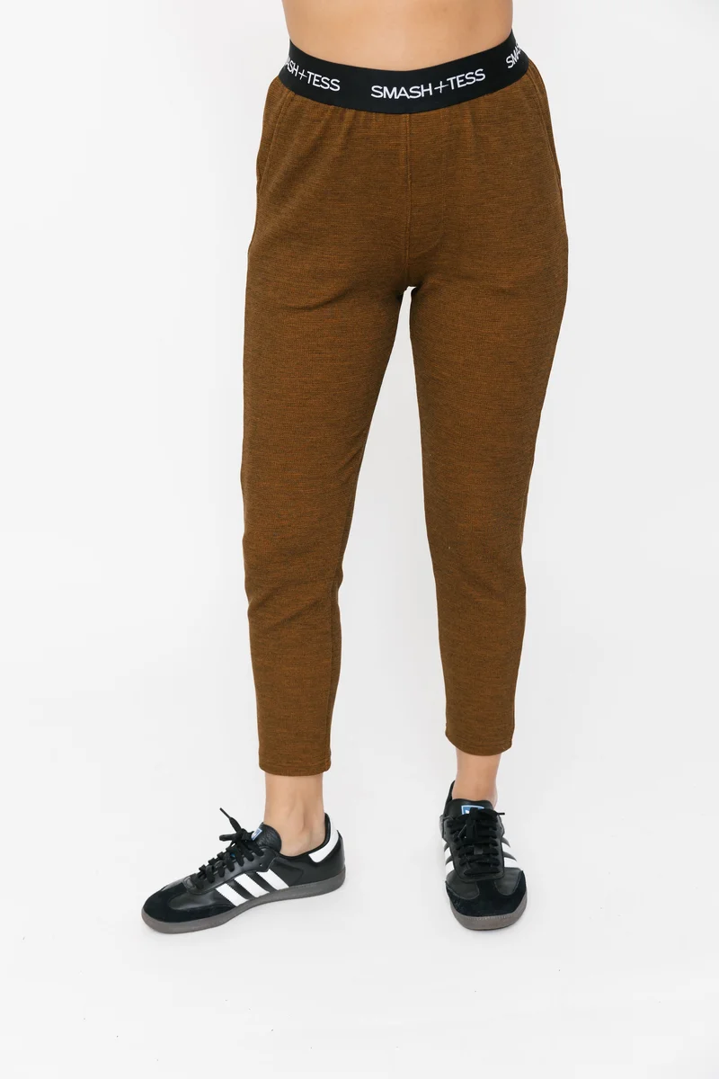 Image of Cuddle Up Waffle Jogger in Dark Caramel Brown