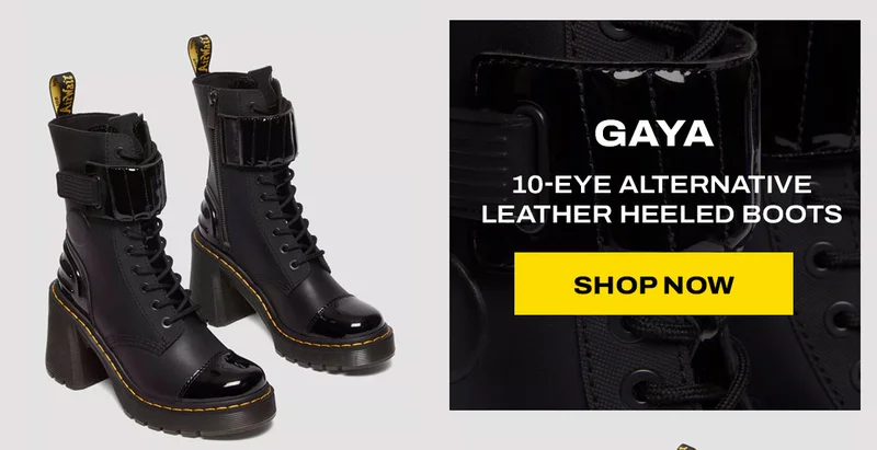 Gaya 10-Eye Alternative Leather Heeled Boots